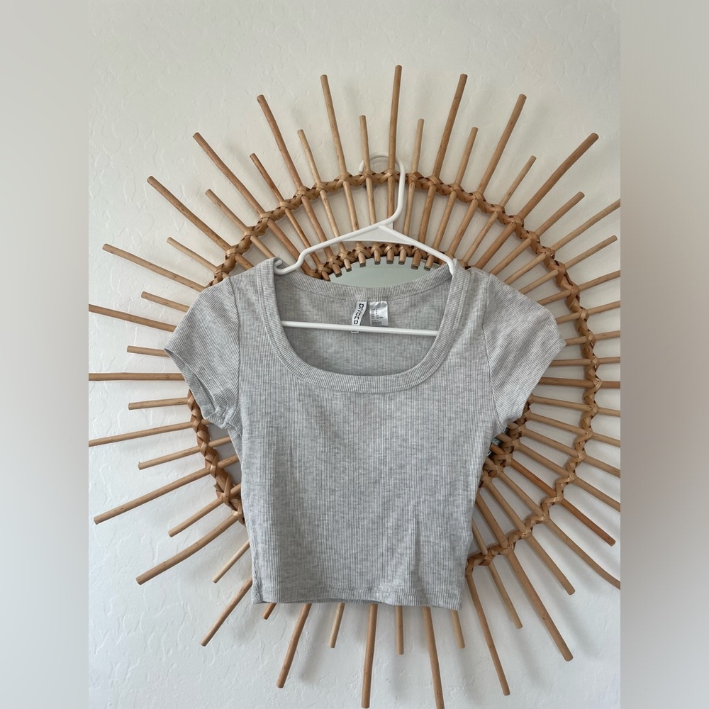 Divided Gray Crop Top